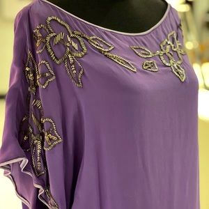 Embellished Silk Tunic Dress